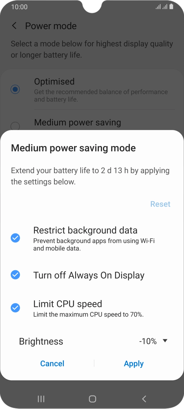 Press Apply to turn on the function. Press Apply to turn on the function.