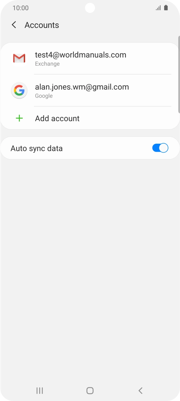 Press the required email account. Press the required email account.