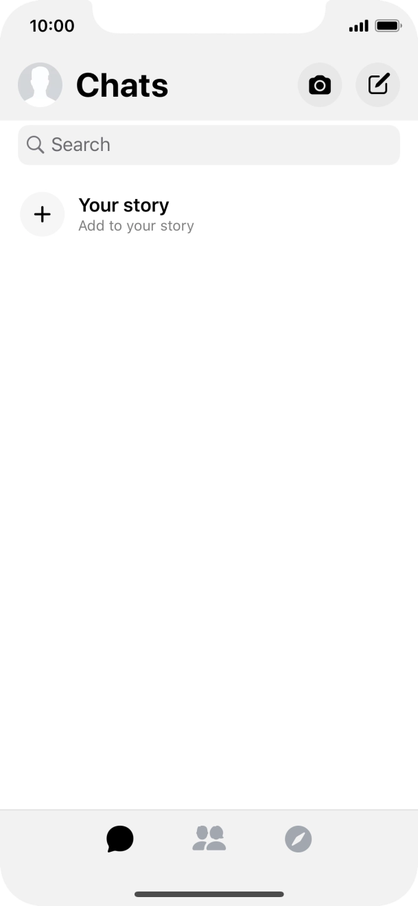 Press the new message icon. Press the new message icon.
