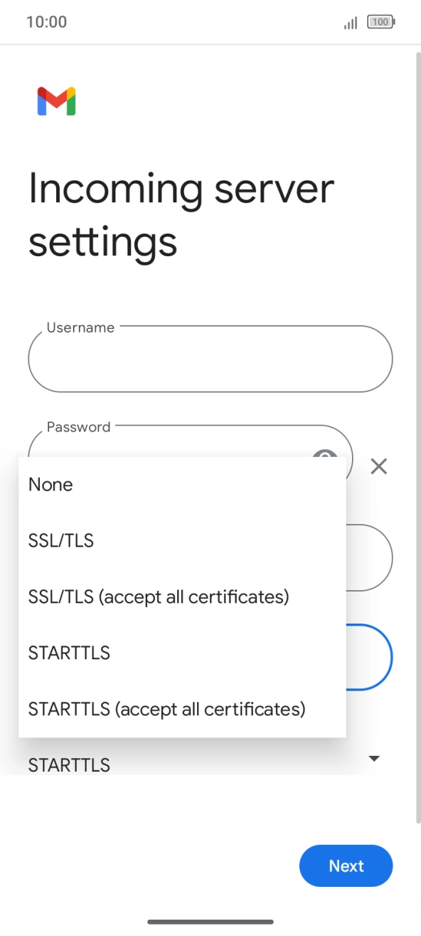 Press SSL/TLS. Press SSL/TLS.