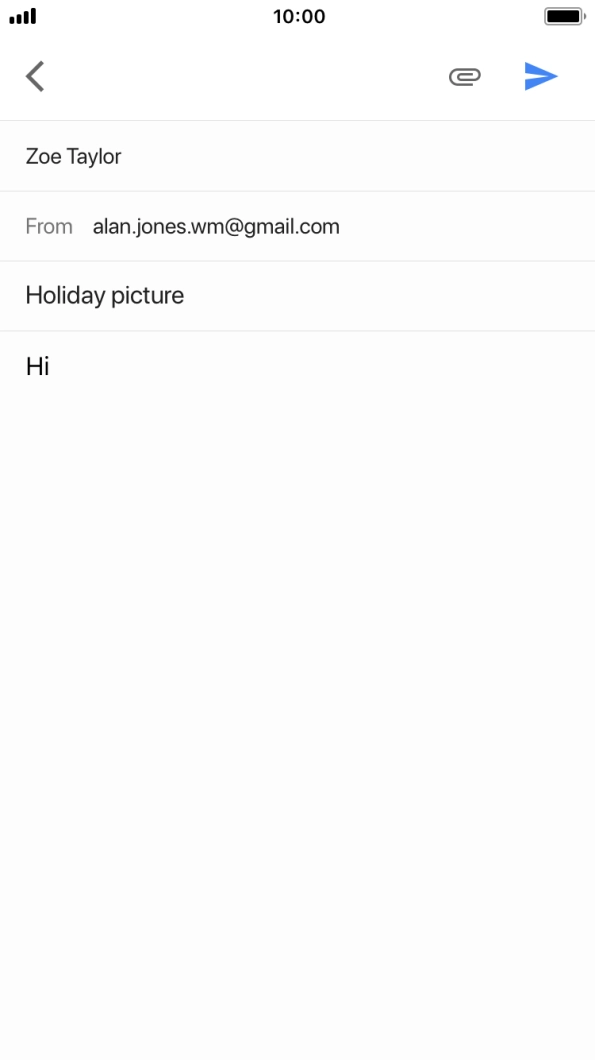 Press the send icon. Press the send icon.