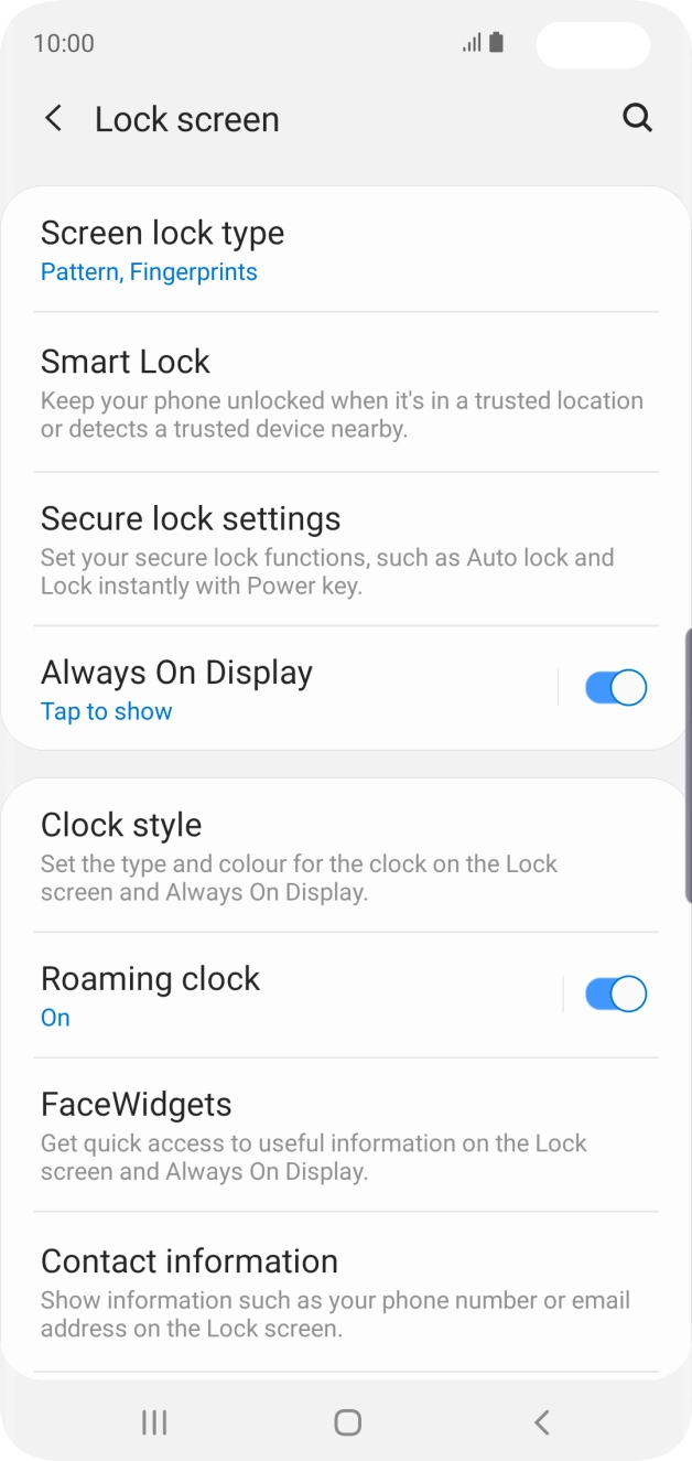 Press Screen lock type and key in the current phone lock code. Press Screen lock type and key in the current phone lock code.