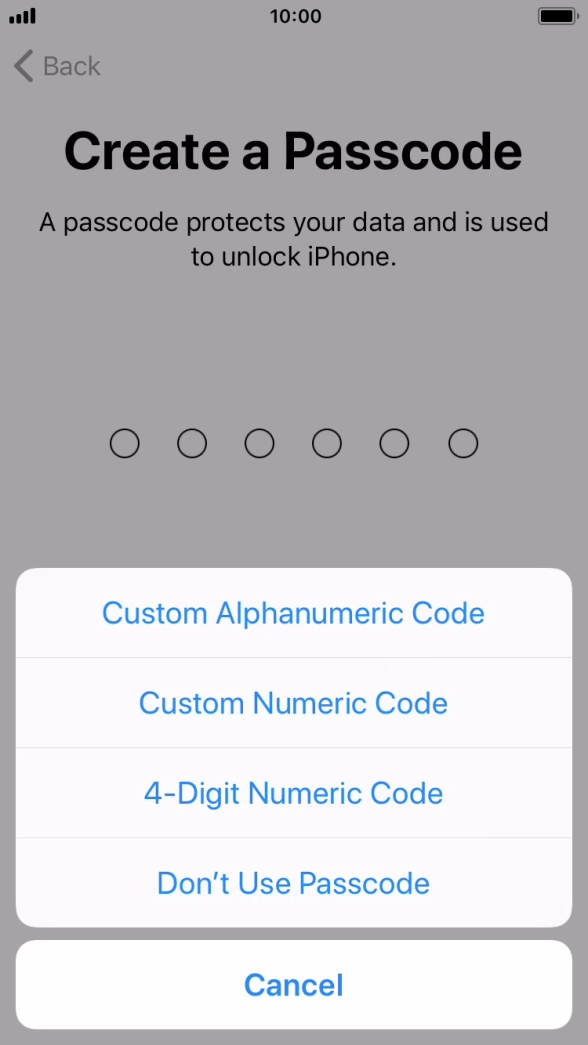Follow the instructions on the screen to turn on use of phone lock code or press Don't Use Passcode. Follow the instructions on the screen to turn on use of phone lock code or press Don't Use Passcode.