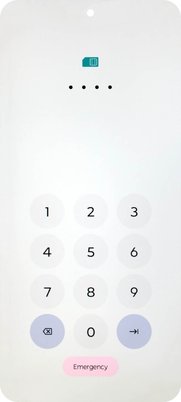 If your SIM is locked, key in your PIN and press arrow right. If your SIM is locked, key in your PIN and press arrow right.
