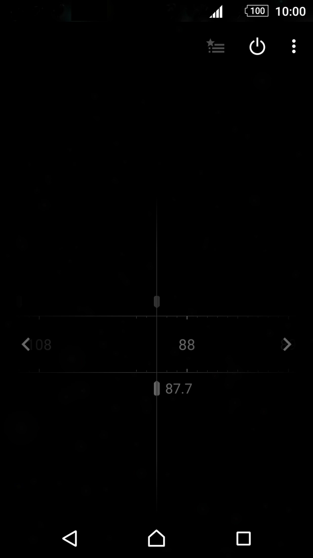 If the radio is turned off, press the on/off icon.