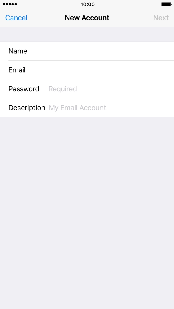 Press Password and key in the password for your email account. Press Password and key in the password for your email account.