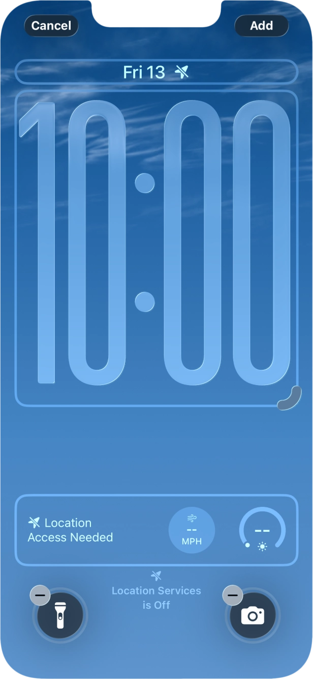 To customise the way the lock screen date is displayed, press the date widget and follow the instructions on the screen to select the required widget display mode.