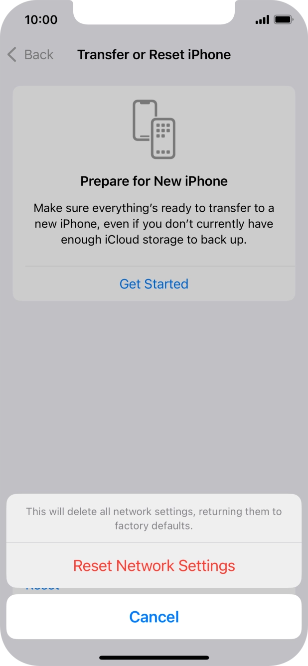 Press Reset Network Settings. Press Reset Network Settings.