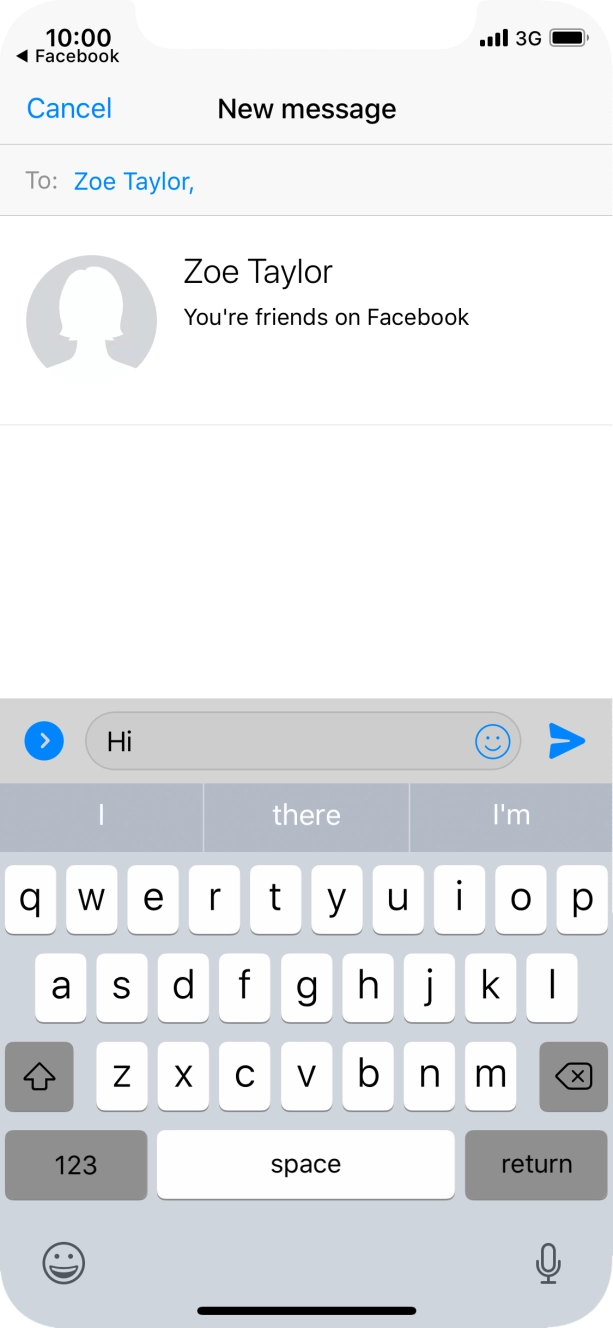 Write the required message and press the send icon. Write the required message and press the send icon.