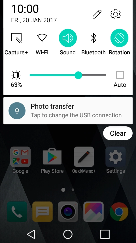 Press the settings icon.
