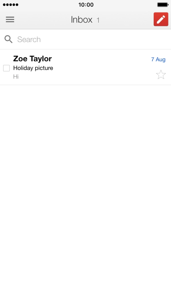Press the new email icon. Press the new email icon.