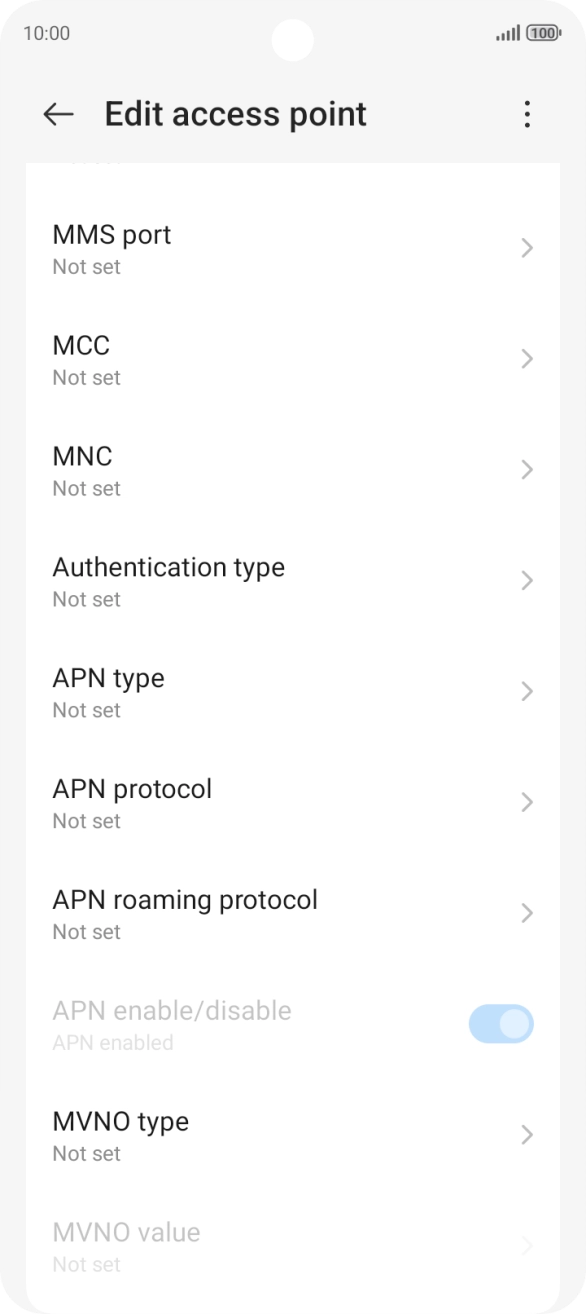 Press MMS port. Press MMS port.