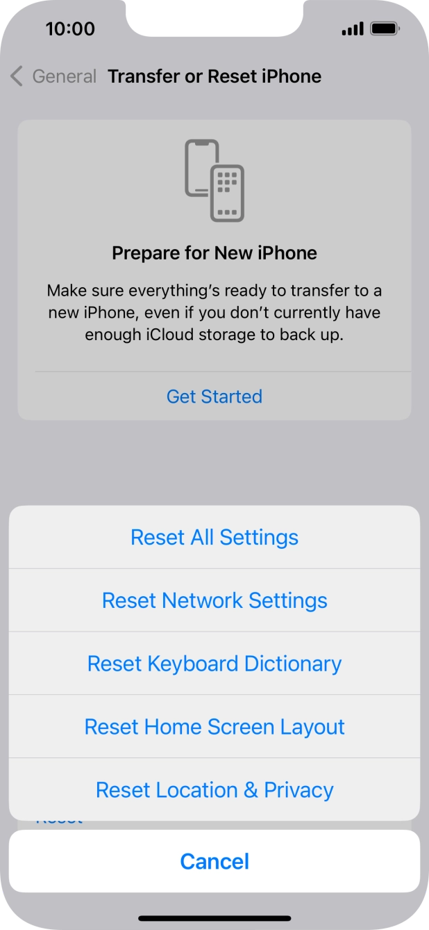 Press Reset Network Settings. Press Reset Network Settings.