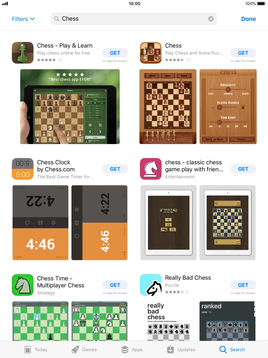 Press the required app. Press the required app.