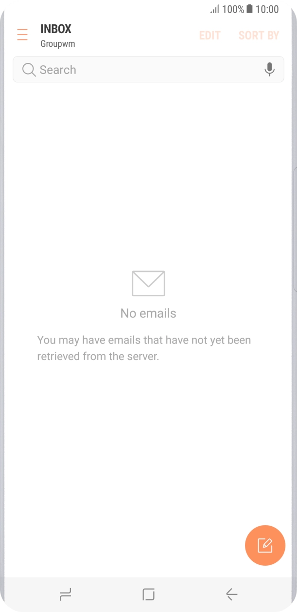 Press the new email icon. Press the new email icon.
