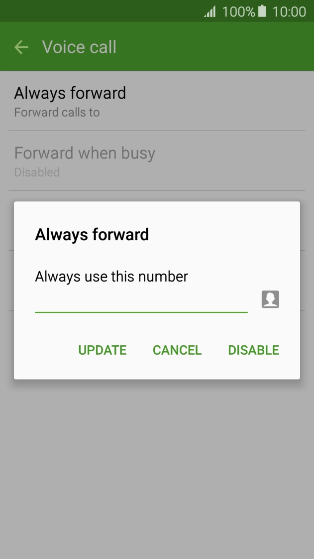Press DISABLE.