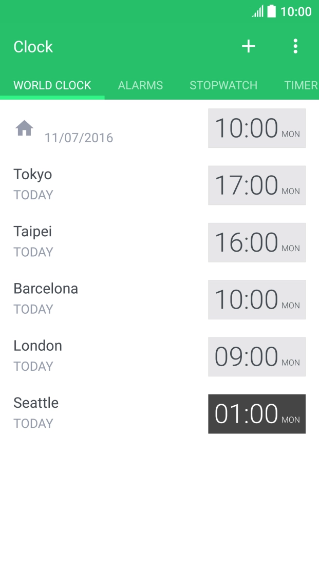 Press ALARMS.