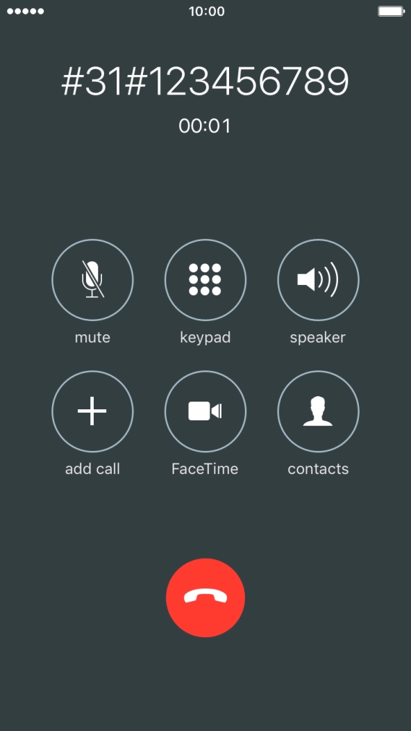 Press the end call icon. Press the end call icon.