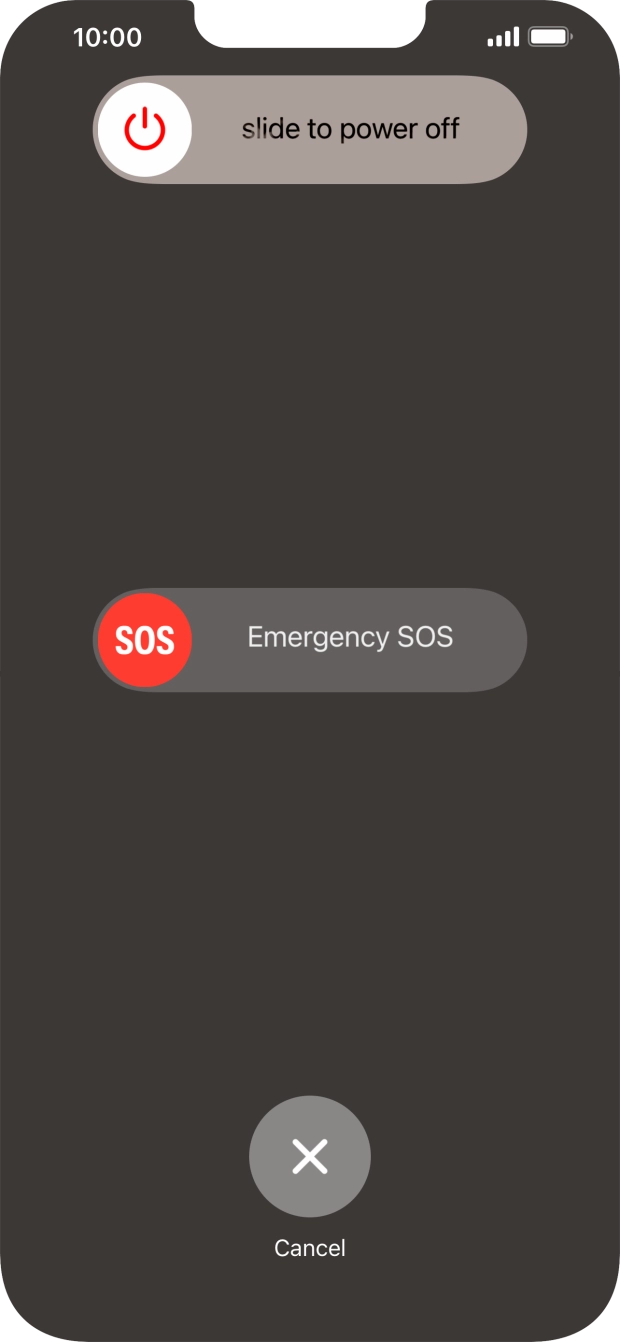 Press and drag the power off icon right. Press and drag the power off icon right.