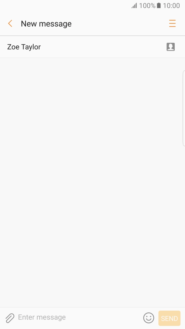 Press the text input field and write the text for your picture message. Press the text input field and write the text for your picture message.