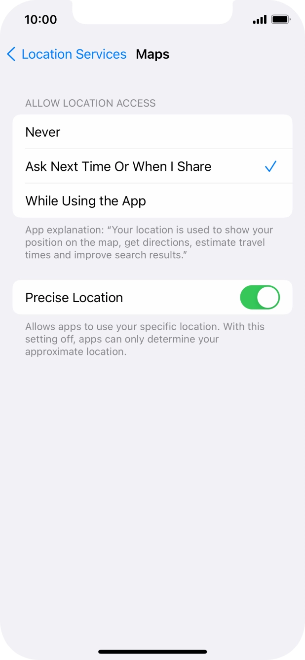 Press the required setting to turn the function on or off. Press the required setting to turn the function on or off.