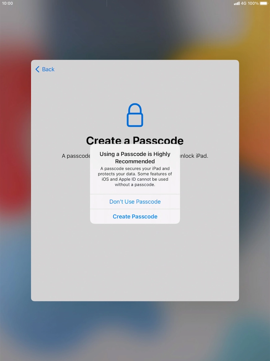 If you turn off the function, press Don't Use Passcode. If you turn off the function, press Don't Use Passcode.