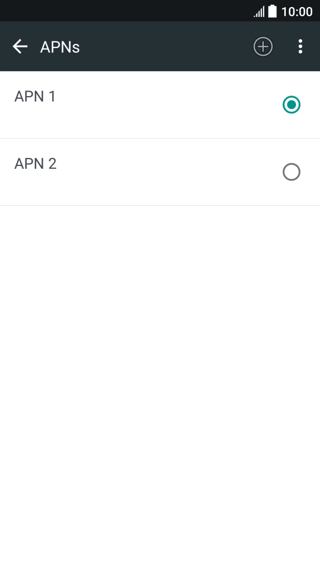 Press the field next to the data connection to activate it.