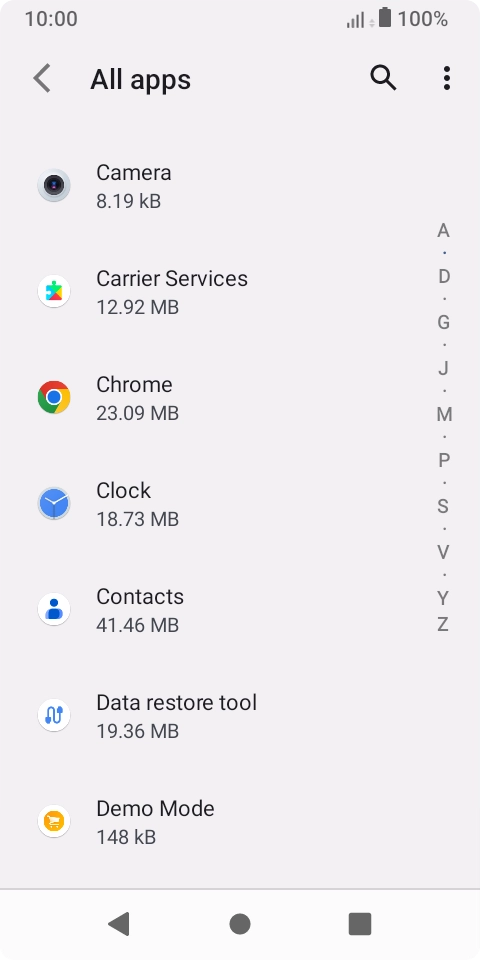 Press the required app. Press the required app.
