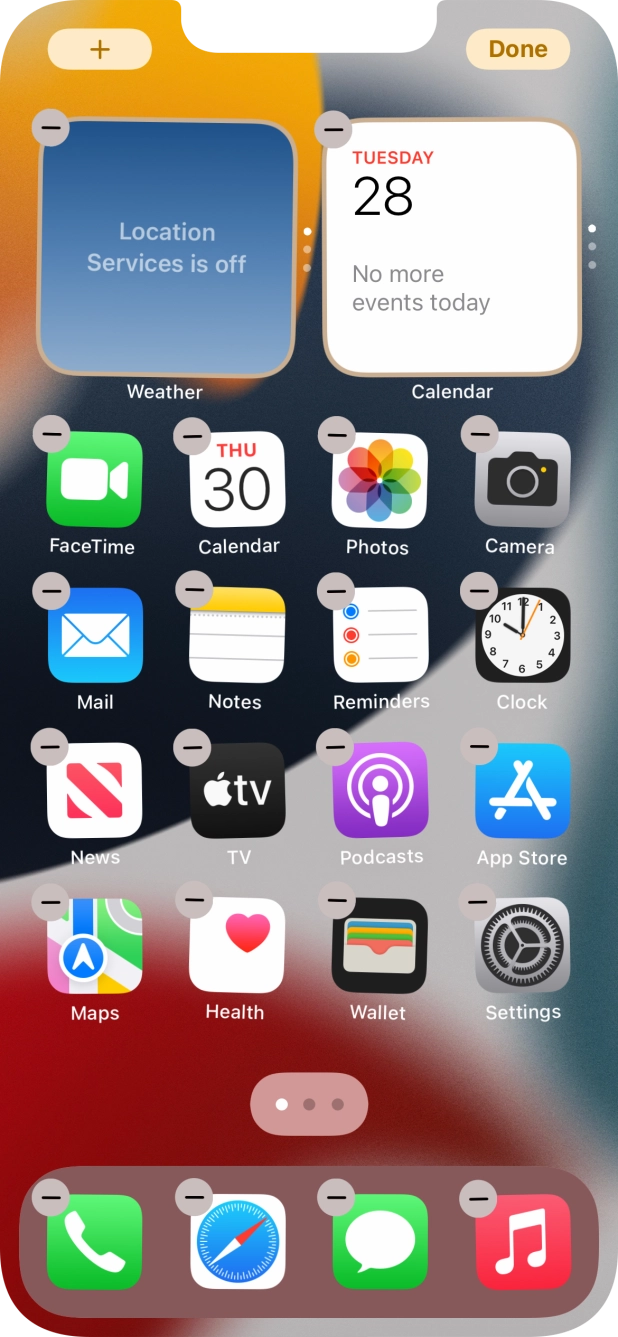 Press the home screen icon. Press the home screen icon.
