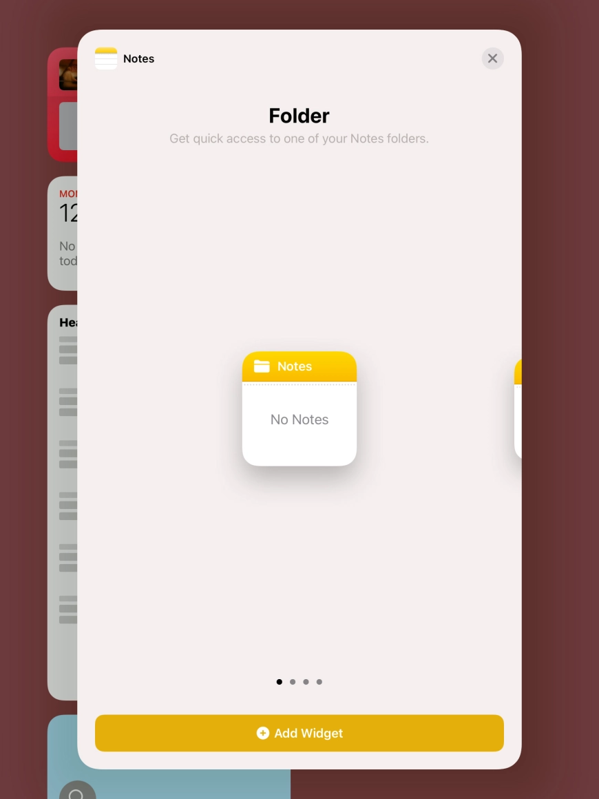 Press Add Widget. Press Add Widget.