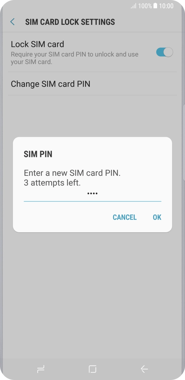 Key in a new four-digit PIN and press OK. Key in a new four-digit PIN and press OK.