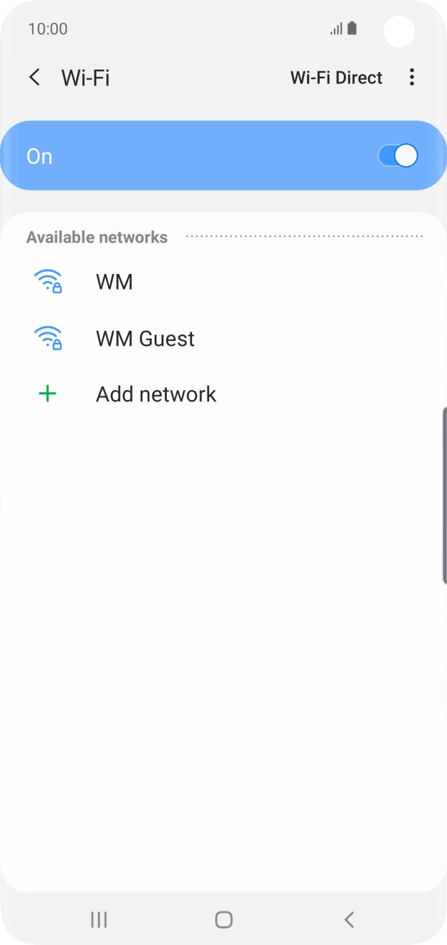 Press the required Wi-Fi network. Press the required Wi-Fi network.
