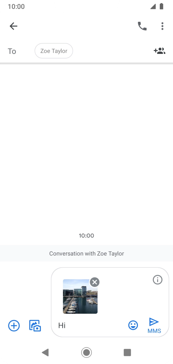 Press the send icon when you've finished your picture message. Press the send icon when you've finished your picture message.