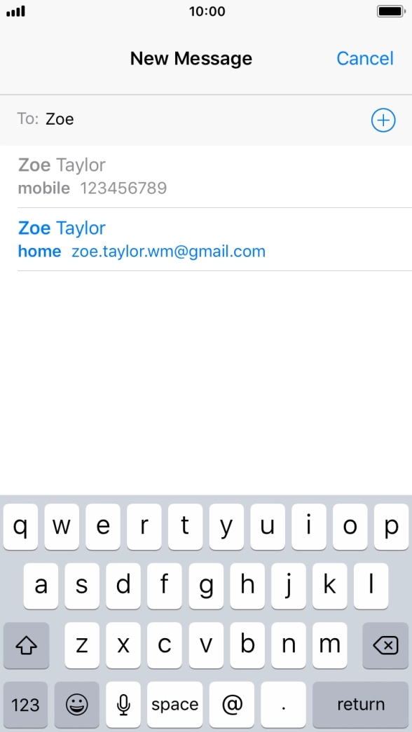 Press the required contact.
