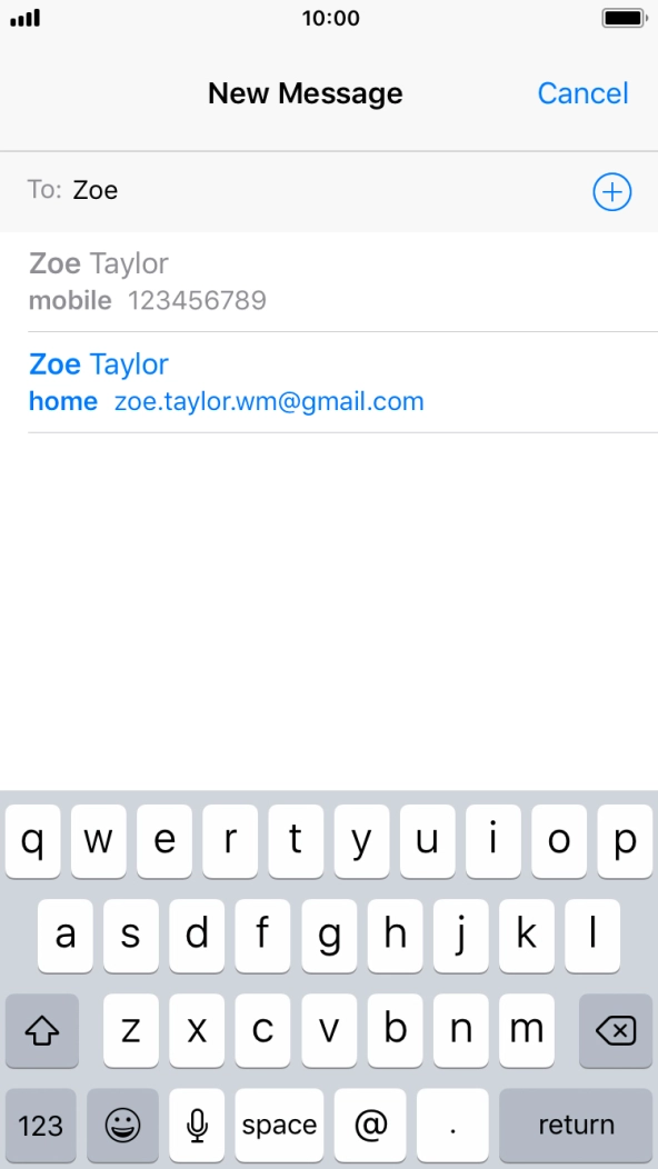 Press the required contact. Press the required contact.