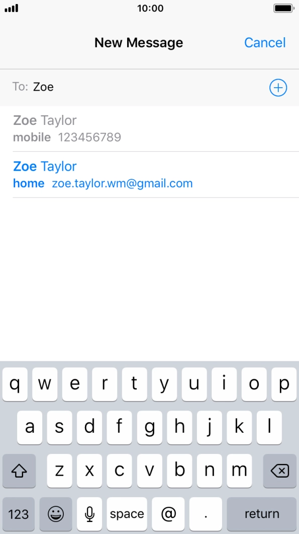 Press the required contact. Press the required contact.