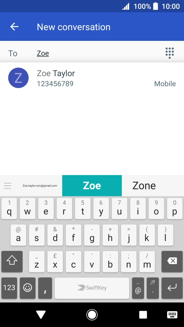 Press the required contact. Press the required contact.