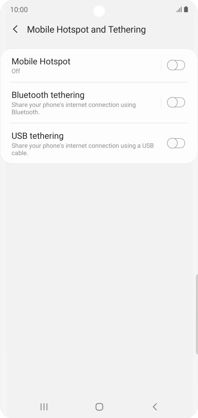 Press Mobile Hotspot. Press Mobile Hotspot.