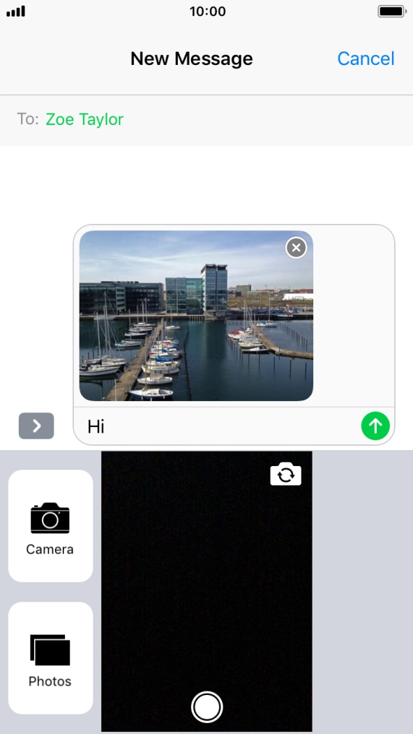 Press the send icon. Press the send icon.