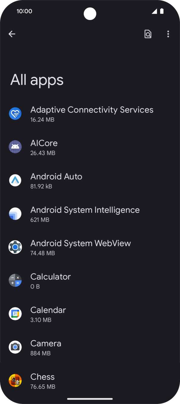 Press the required app. Press the required app.
