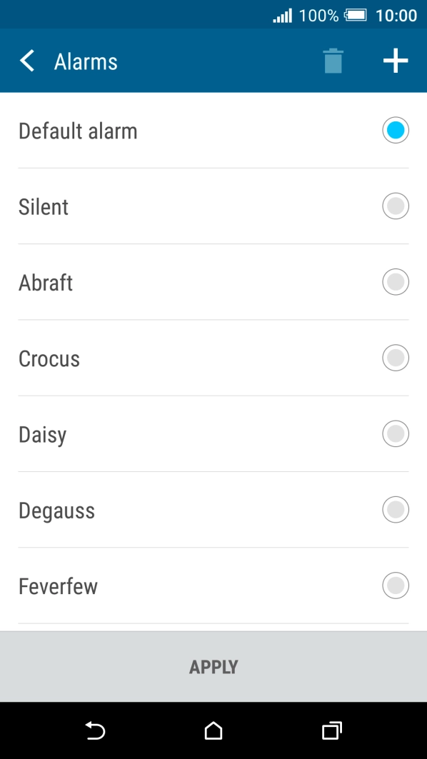 Press the different alarm tones to hear them.