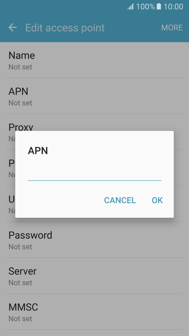 Key in telstra.wap and press OK.