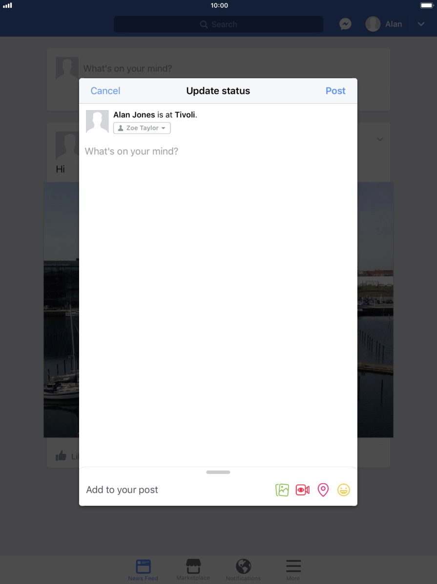 Press the text input field. Press the text input field.