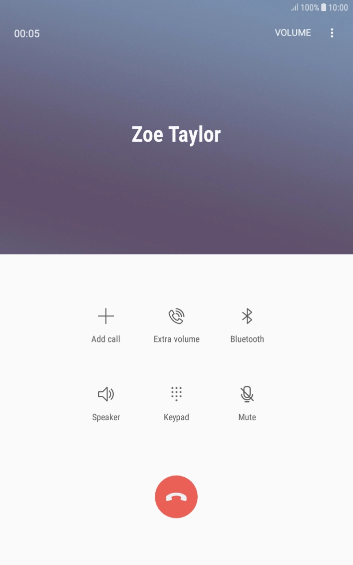 Press the end call icon.