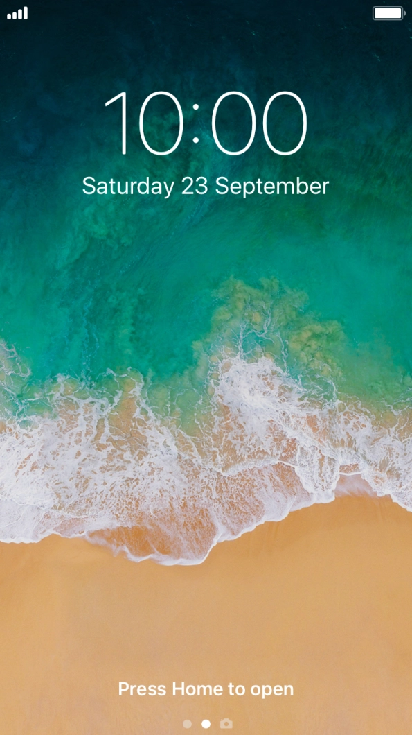 Press the Home key. Press the Home key.