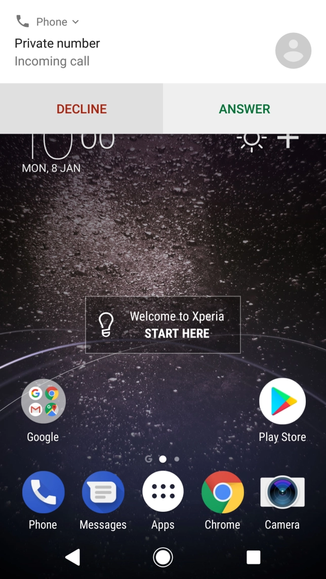 If the screen lock is turned off, press ANSWER.