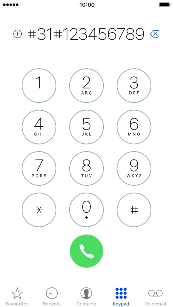 Press the call icon.