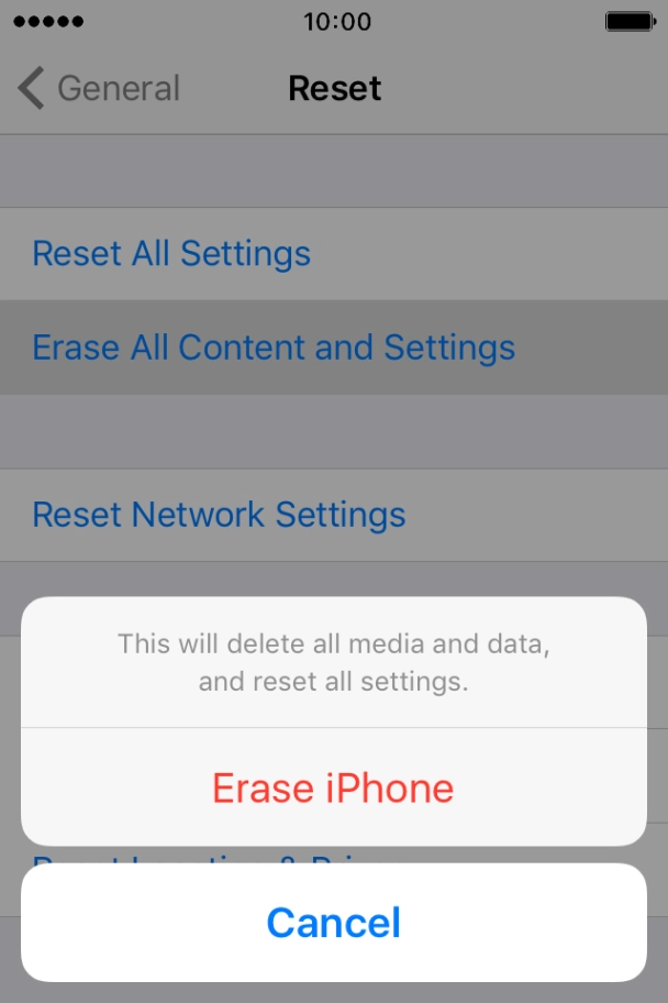 Press Erase iPhone. Press Erase iPhone.