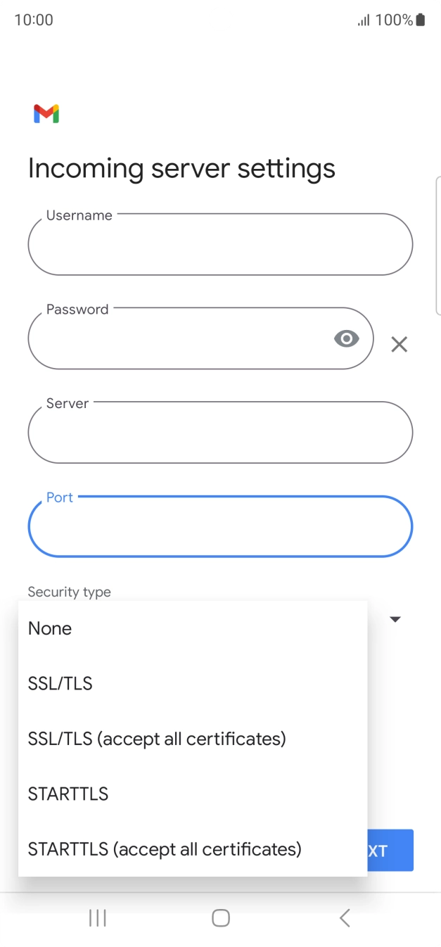 Press SSL/TLS. Press SSL/TLS.