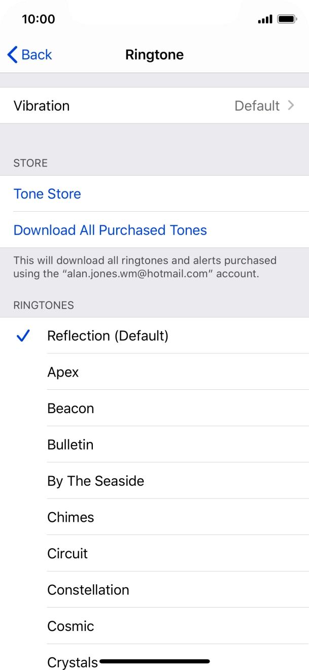 Press the different ring tones to hear them.